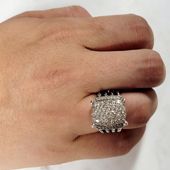 David Yurman Wheaton Diamond Ring Sterling Silver - Picture 3 of 9